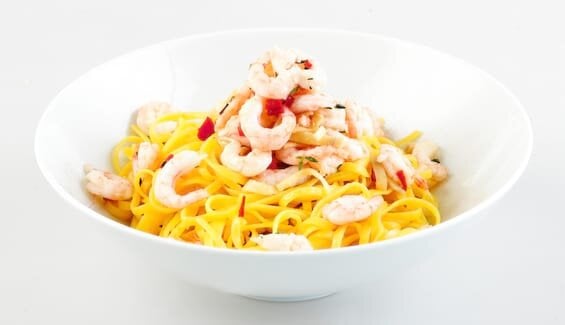 Linguine aux crevettes de Norvège et sauce épicée