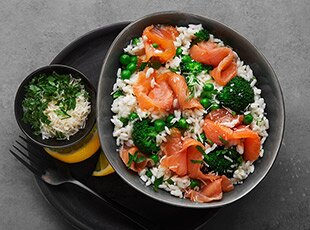 Risotto au saumon fumé de Norvège